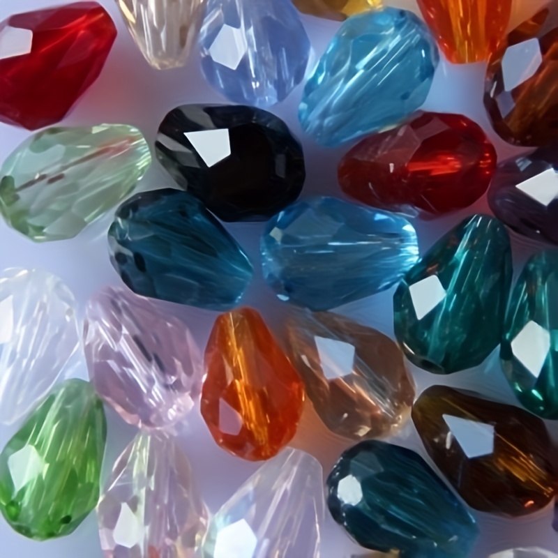72pcs Water Drop Crystal Beads for DIY Jewelry Making