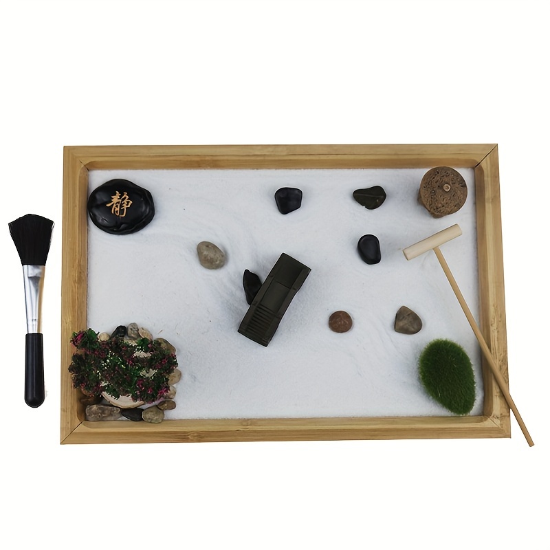 Zen Garden Sand Kit Meditation Micro Landscape Relax Decoration Set with  Artificial Bonsai Tree Bridge Garden Table Decor - AliExpress