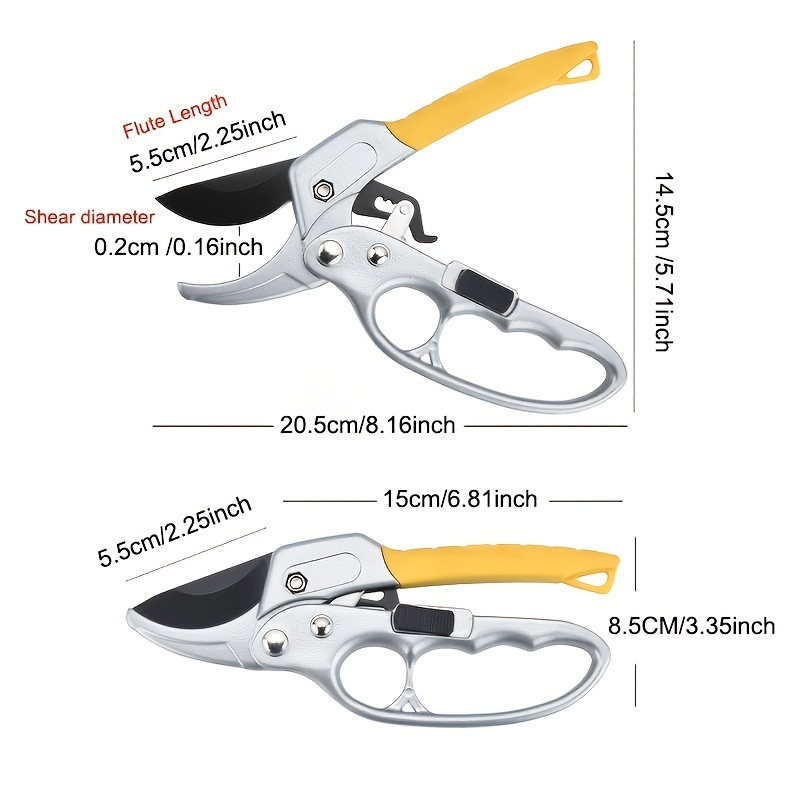 Tijeras de jardín profesionales, tijeras de podar de acero inoxidable,  tijeras de jardín, herramientas de jardinería (paquete de 1)