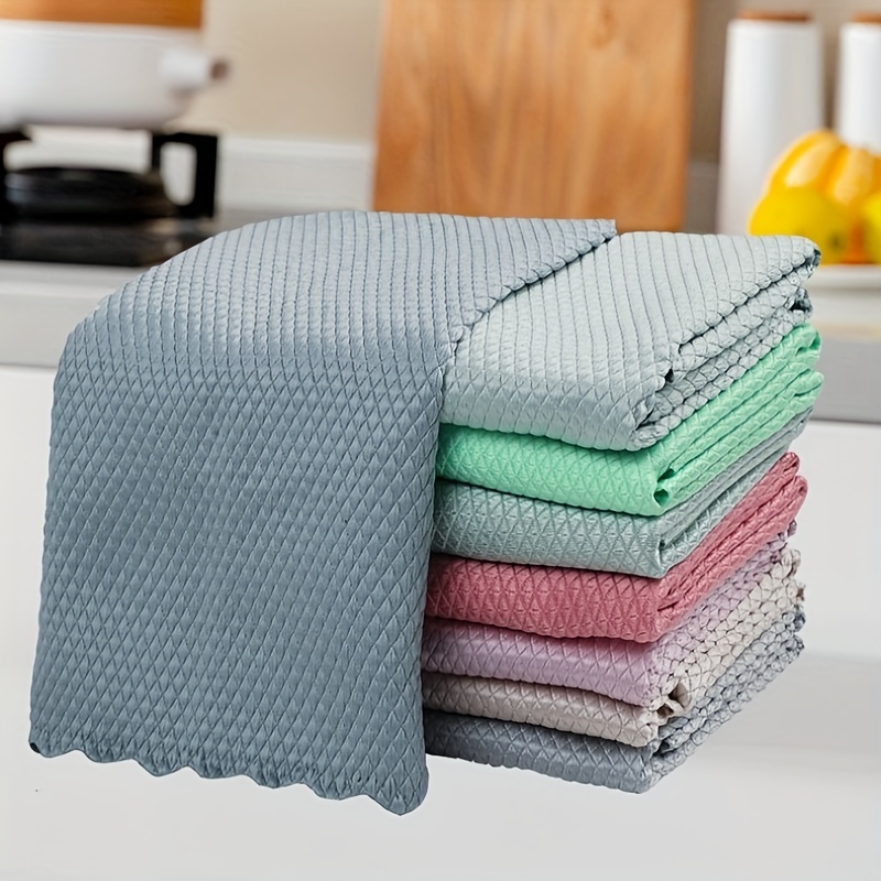 Microfiber Dish Cloth For Washing Dishes, Fish Scales Design Dish Rags,  Cleaning Supplies - Temu