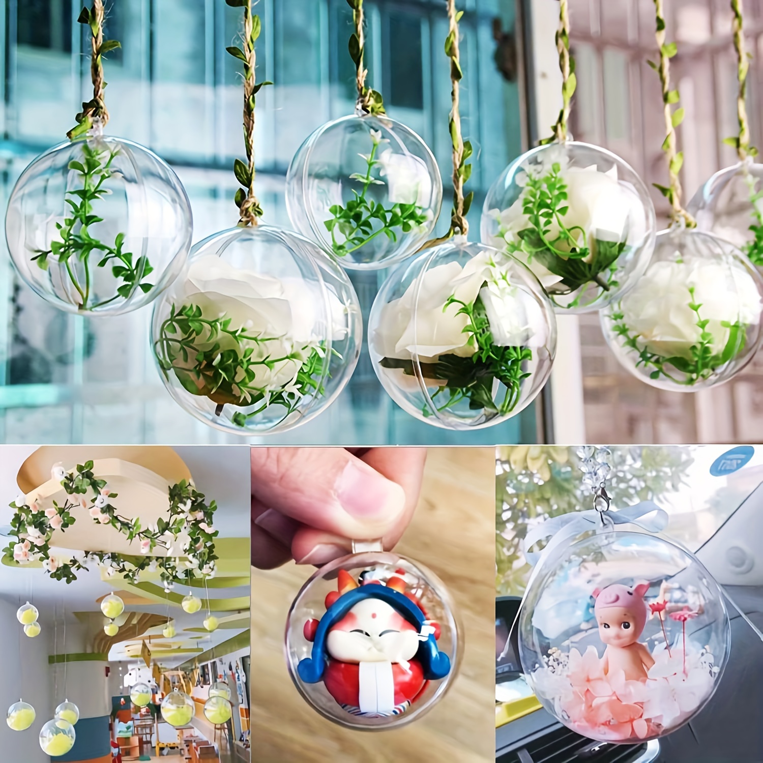 20pcs Clear Plastic Fillable Ornaments Ball, For Christmas, Wedding, Party,  Home Decor