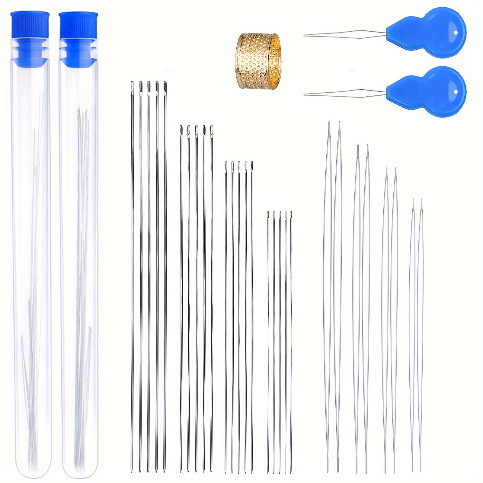 6/12PCS Curved Beading Needles Stainless Bead Spinner Needles Thin Bead  Needles for Jewelry Making Sewing