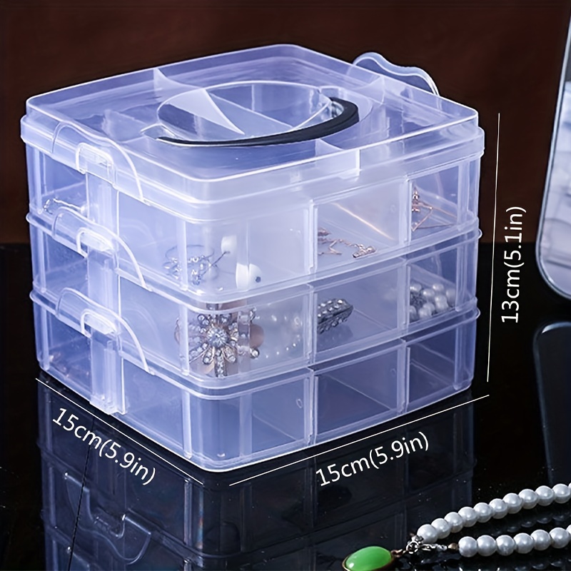 3x Caja plástico pequeña almacenaje electrónica joyas herramientas  organizador