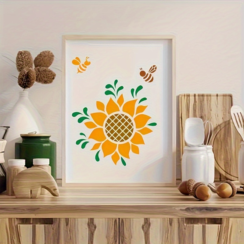 Sunflower Stencil for Painting on Wood, Canvas, Paper, Fabric, Walls and  Furniture