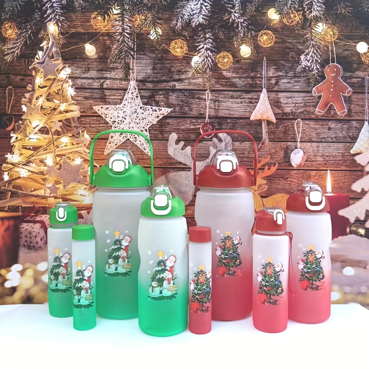 Christmas Santa Claus Kawaii Water Bottle For Girls, Cute Water Bottle With  Straw, Belly Cup, Sports Bottle, Portable Leakproof Aesthetic Water Cups -  Temu