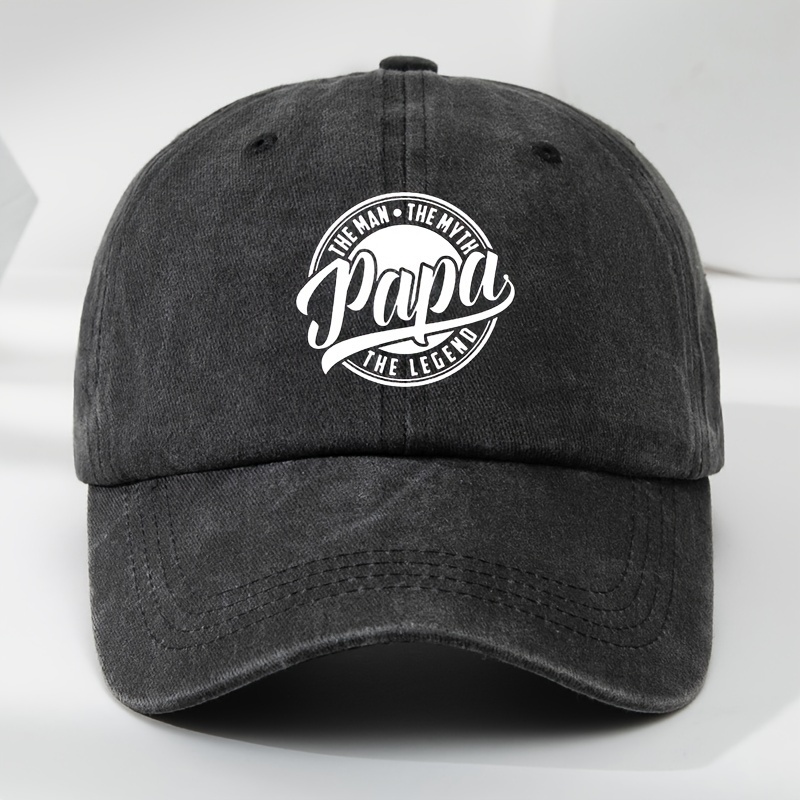 

Retro Men's Papa Ring Printed Washed Baseball Cap - Pure Distressed Baseball For Outdoor Sports