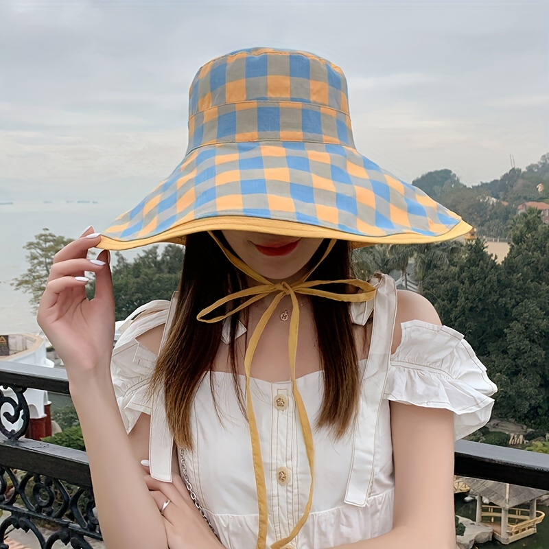 Wide Brim Sunscreen Bucket Hat Lace Uv Protection Basin Hat - Temu United  Arab Emirates