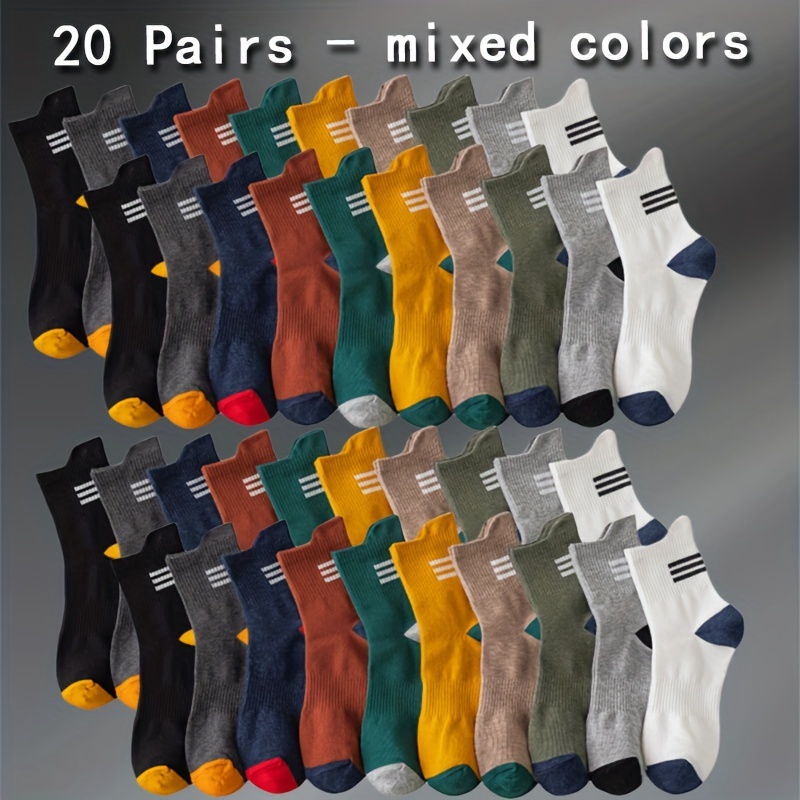 Men's Trendy Mid Crew Socks, Breathable Comfy Street Style Socks For Men's  Outdoor Wearing - Temu