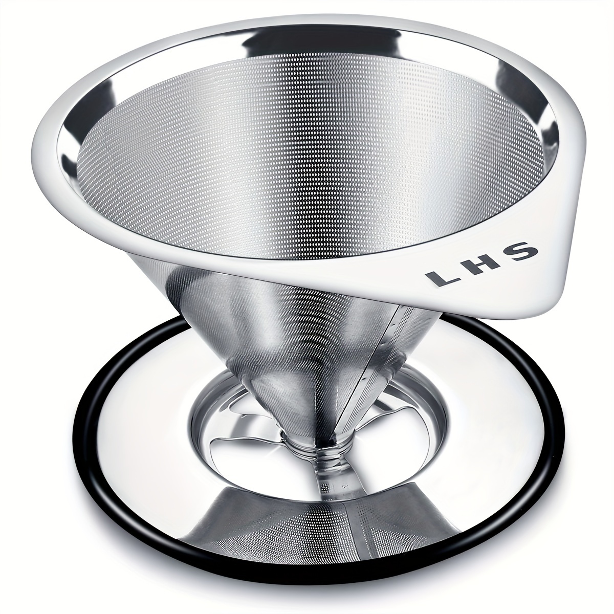 4 Cup High Quality Stainless Steel Pour Over Coffee Maker, Stand, Two Layer  Cone