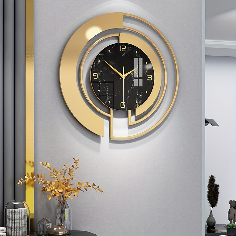 1pc 23 6 19 7 17 7inch Golden Creative Design Metal Silent Wall Clock  Oversized Modern Fashion And Simple Clock For Living Room Kitchen Or Room  Office Shop Home Decor - Home & Kitchen - Temu