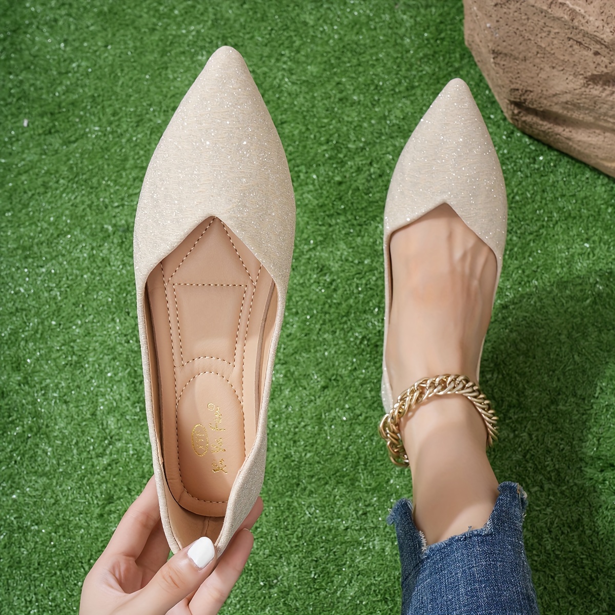 Nude color outlet flat shoes