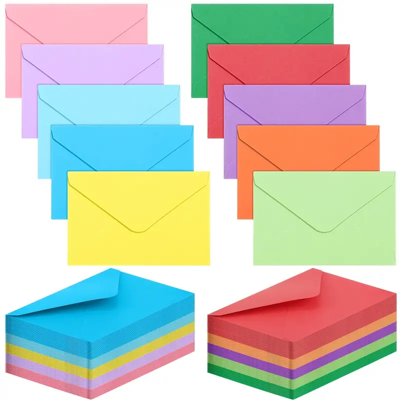 Gift Card Envelopes Assorted Colors Mini Envelopes Self - Temu