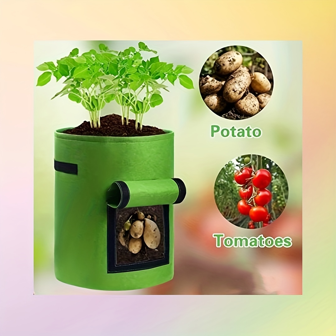 3 Size Felt Plant Grow Bags Nonwoven Fabric Garden Potato Pot Greenhouse  Vegetable Growing Bags Moisturizing Vertical Tools - Grow Bags - AliExpress