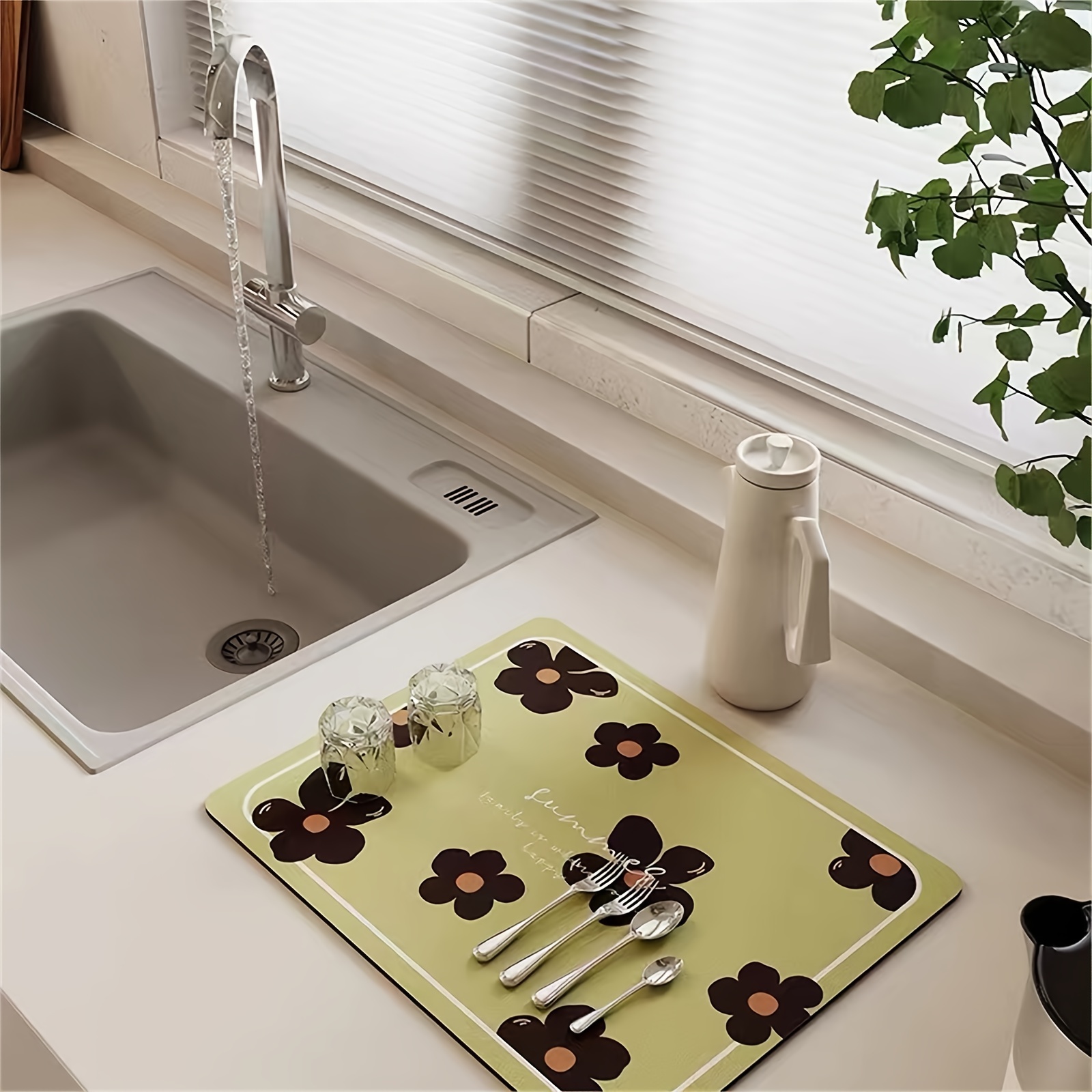 Kitchen Countertop Drain Mat Hand Washstand Anti splash Mat - Temu