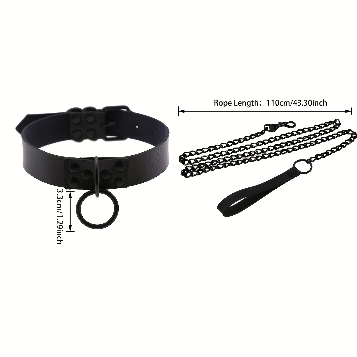 Dark Gothic Necklace Bdsm Traction Rope Necklace Dog - Temu