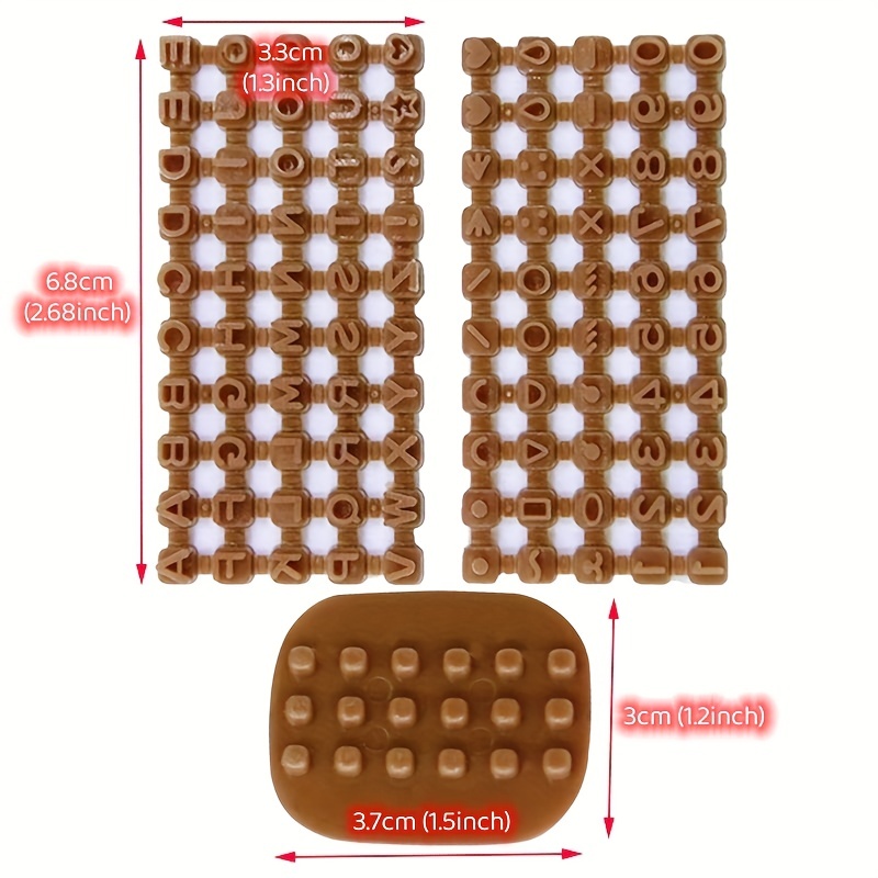 Cookie Stamps,144 Pieces Letters And Numbers Embossing Biscuit