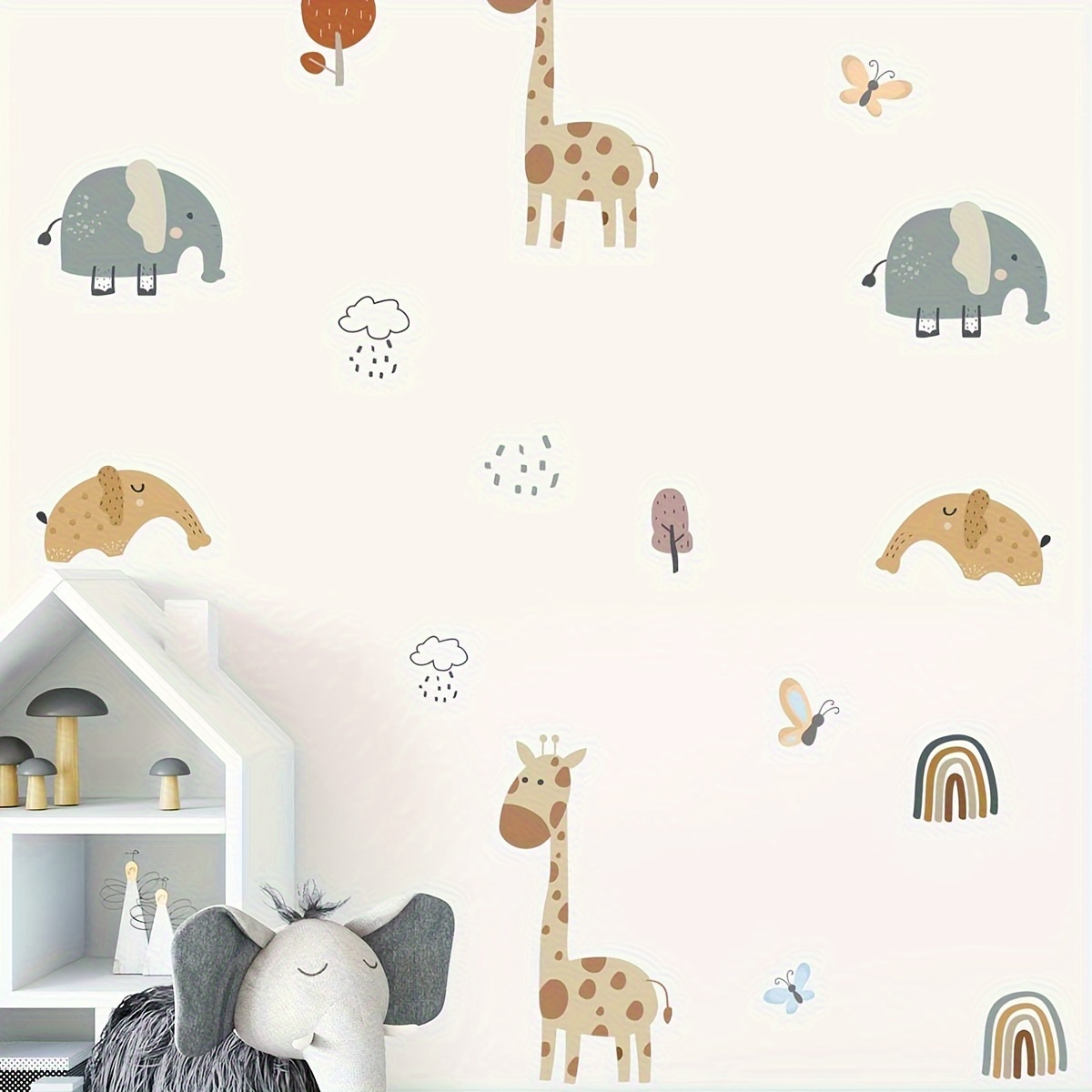 

1pc, Cartoon Small Animal Sticker, Removable Waterproof Vinyl Sticker For Room Wall Decor, 11.8*23.6in