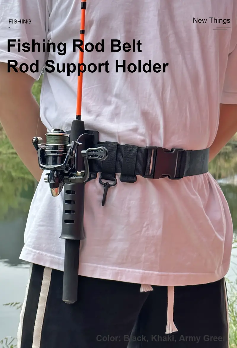 Ftk Adjustable Fishing Belt Fishing Rod Holder Belt - Temu