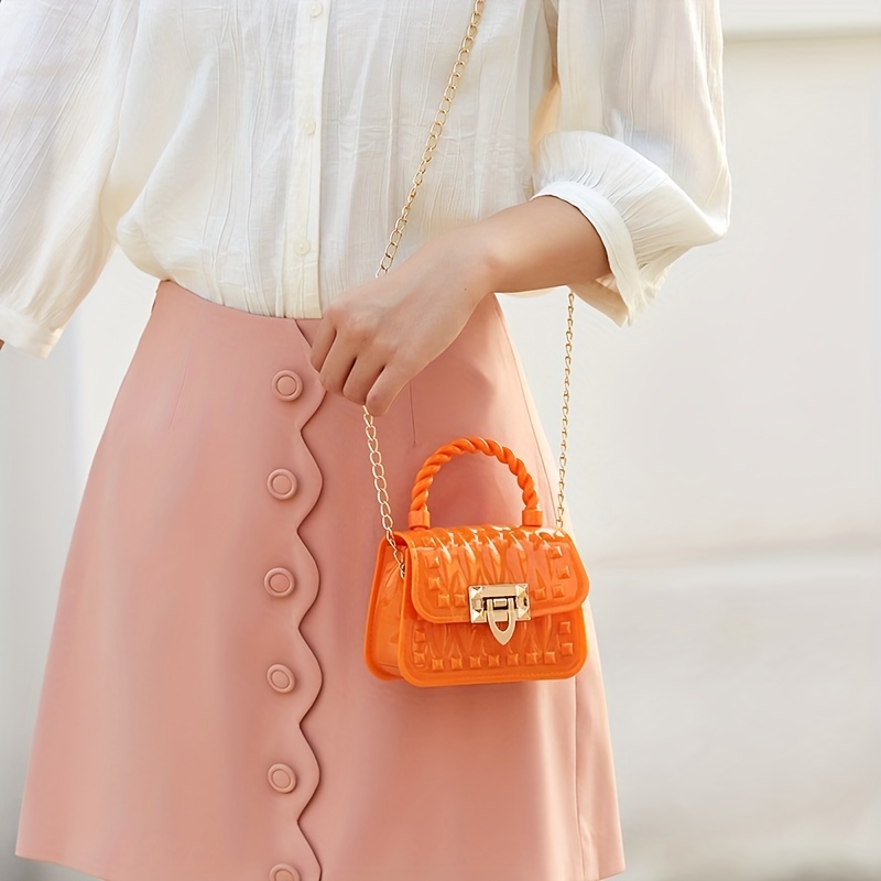 Mini Solid Color Small Handbag, Fashion Casual Silicone Crossbody Bag,  Women's Simple Versatile Shoulder Bag & Purse - Temu Australia