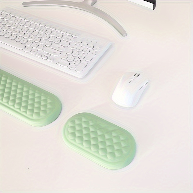 Set Di Poggiapolsi Per Tastiera E Mouse, Supporto Ergonomico Per Tastiera E  Poggiapolsi Per Mouse, 2 Pezzi Di Mousepad Confortevoli In Schiuma Di