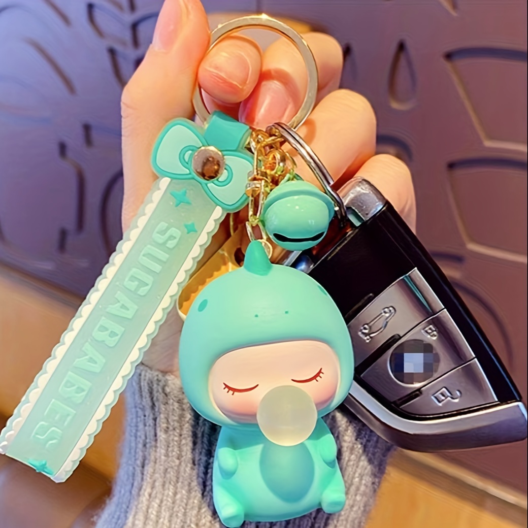 Gradient Woolen Dinosaur Car Keychain, Creative Doll Resin Keyring  Exquisite Couple Bag Pendant Car Key Ring Gifts - Temu