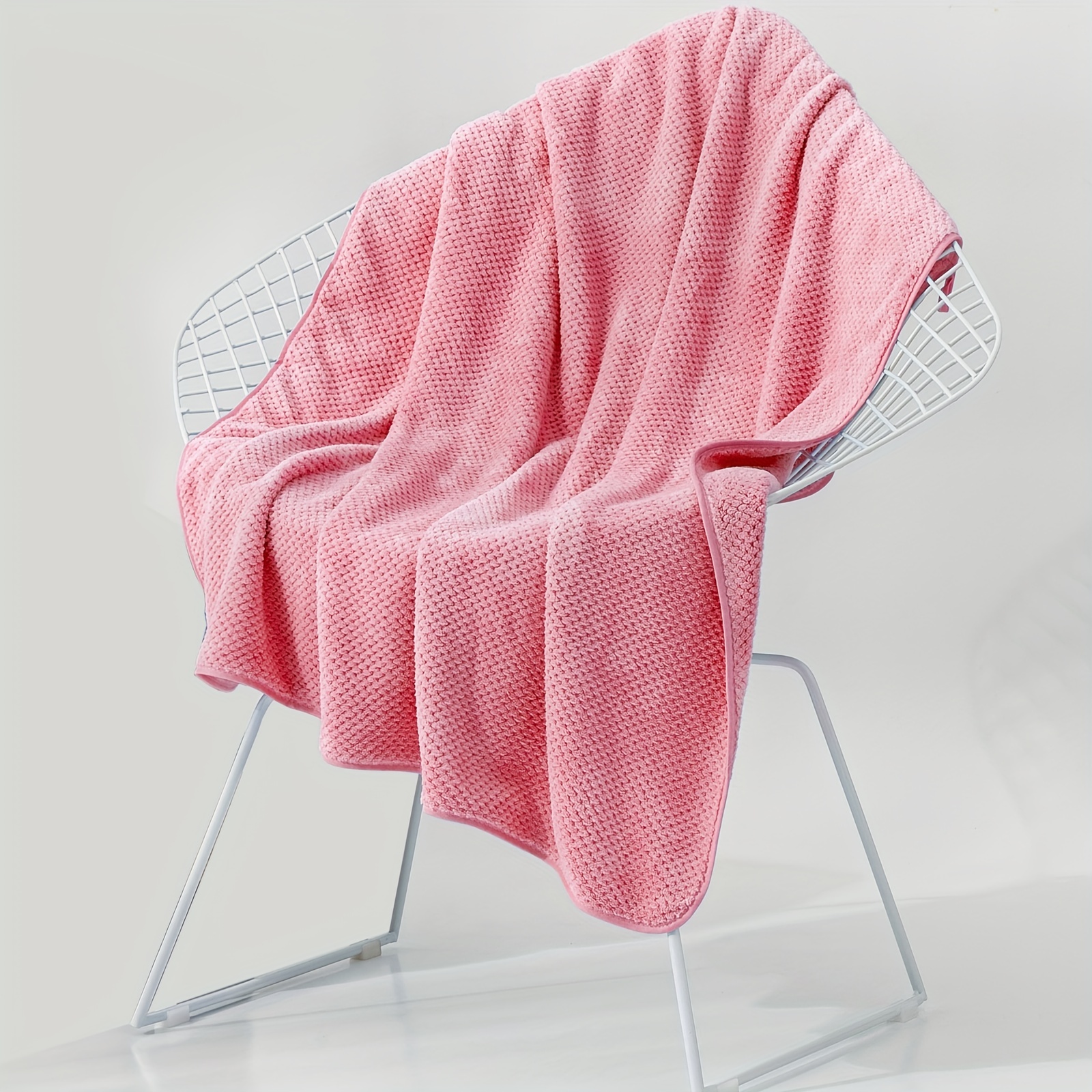 Solid Color Towel Set Household Microfiber Towel Soft Hand - Temu