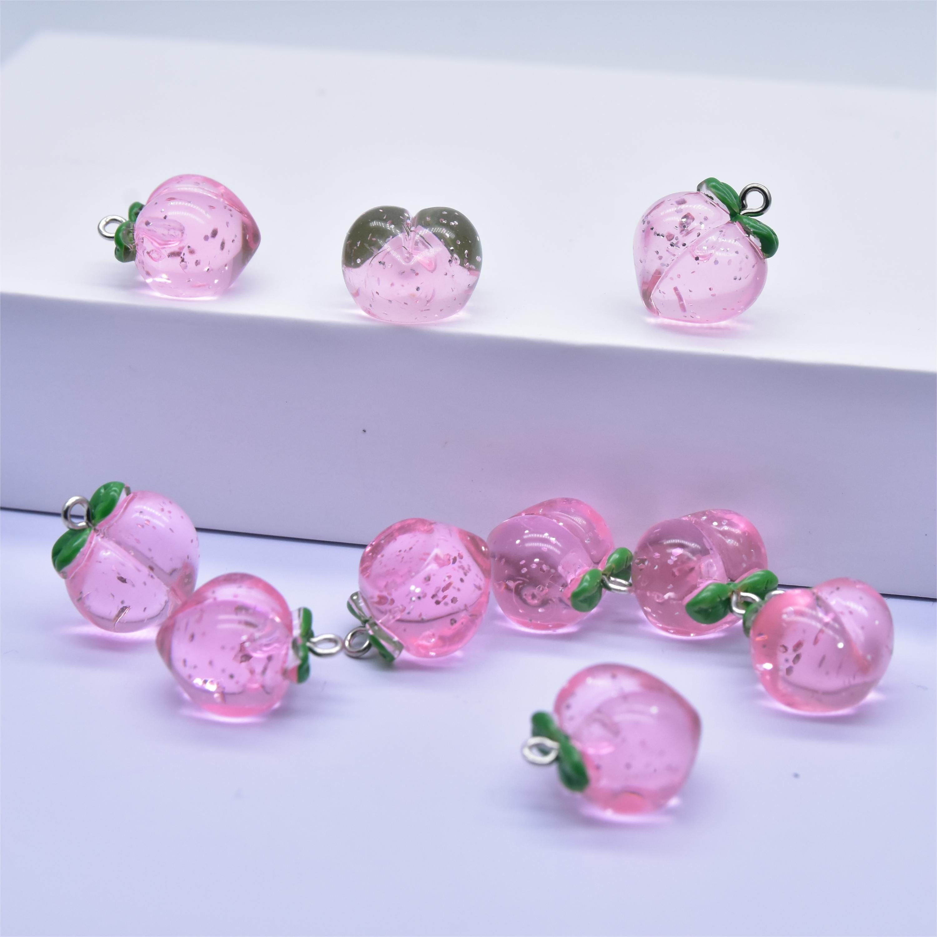 10 Mix Cherry Peach Lemon Apple Enamel Charms Fruit Alloy Pendant Jewelry  Crafts