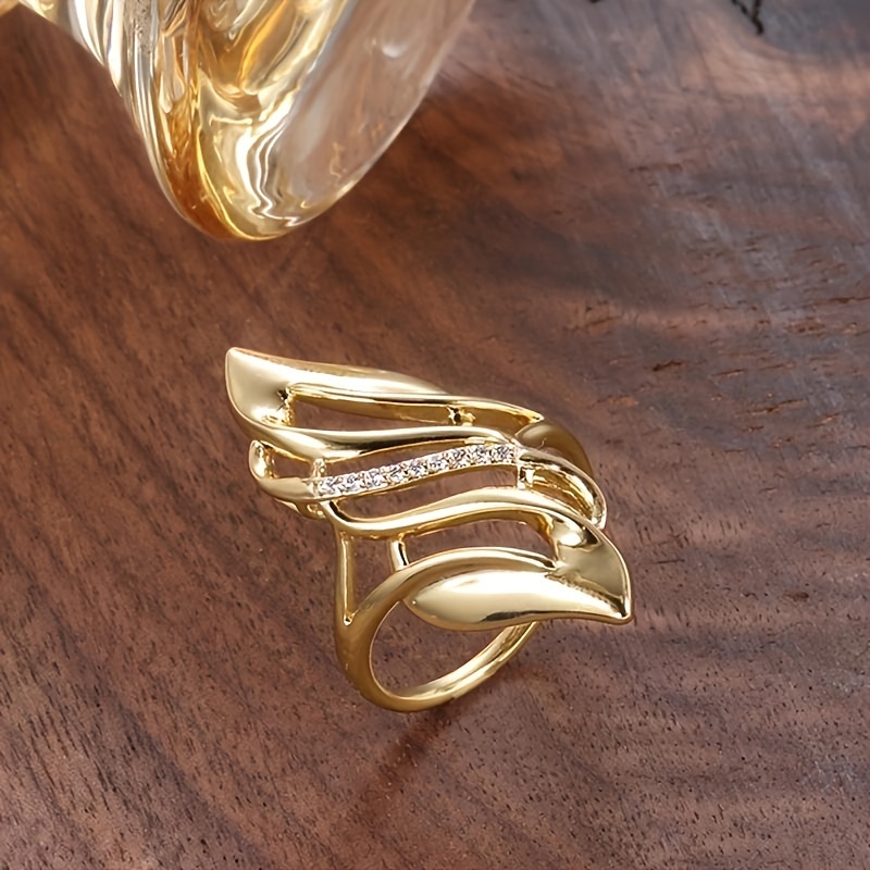 Golden Tone Zirconia Ring for Women