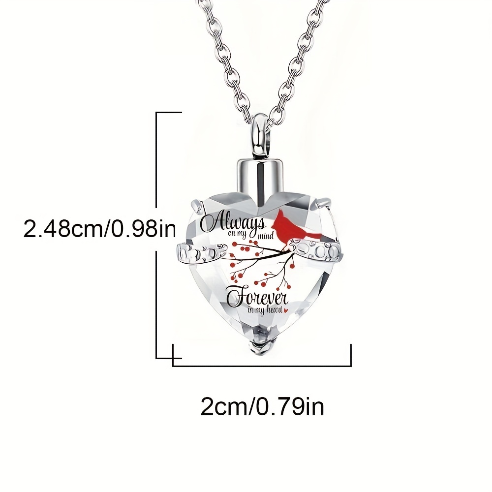 Crystal Cardinal Urn Necklace - Memorial Glass & Jewelry