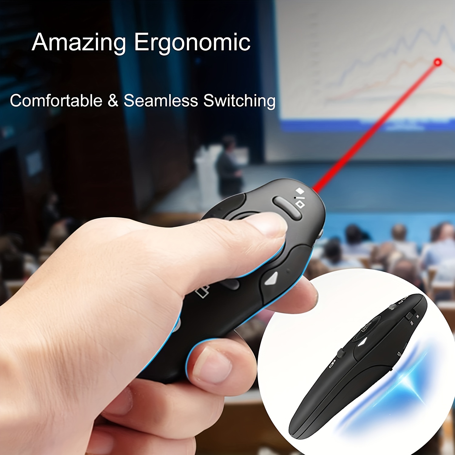 Presentation Clicker Wireless Presenter Remote, PowerPoint Clicker Computer  Clicker with Red Light, Clickers for PowerPoint Presentations Slide