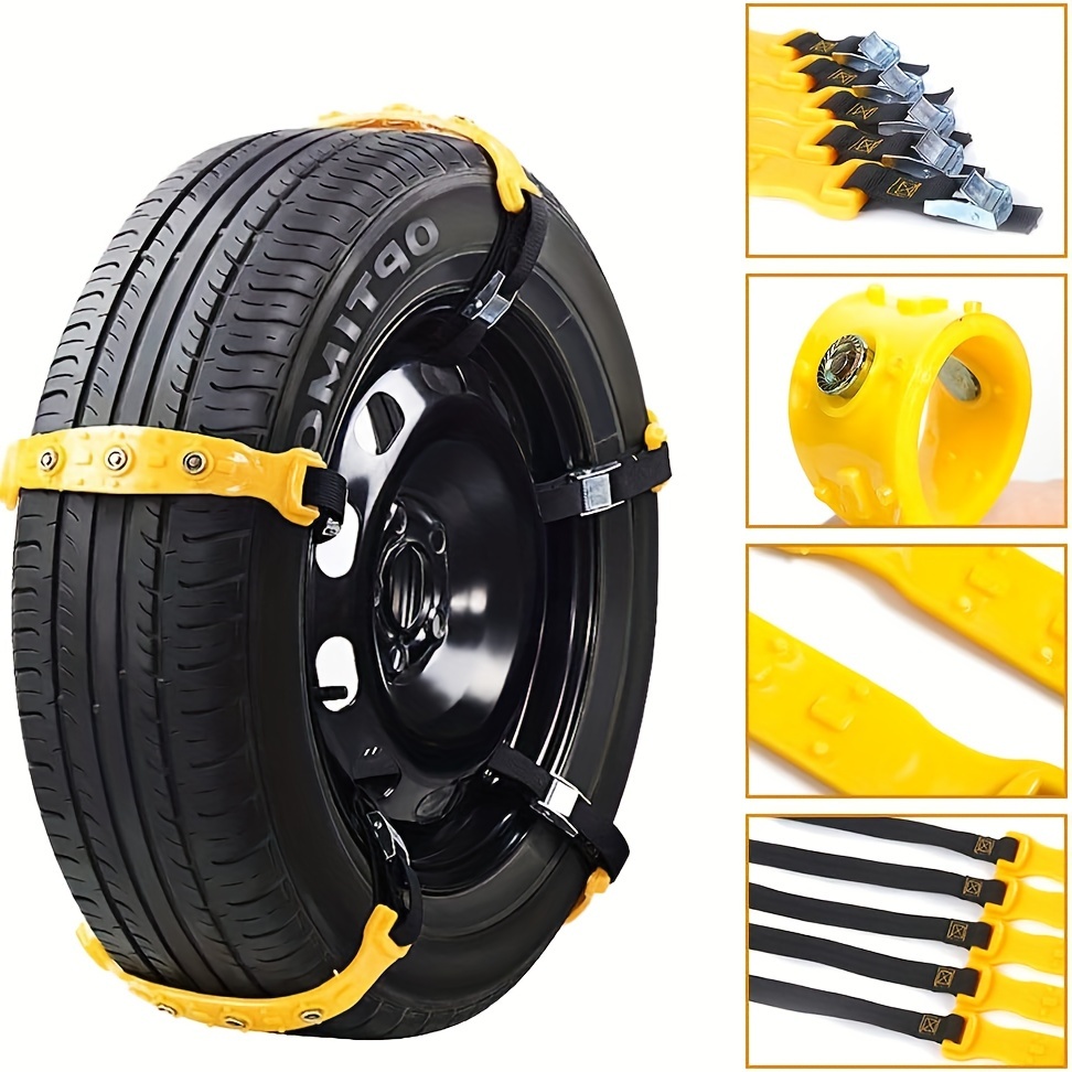 DEDC 10 pz Calze Neve Auto 185-225 mm, Catene da Neve Giallo, Catena Auto  Pneumatico Antiscivolo Cavi Regolabili Trazione di Emergenza, Adatte  Universale Auto SUV Camion : : Auto e Moto