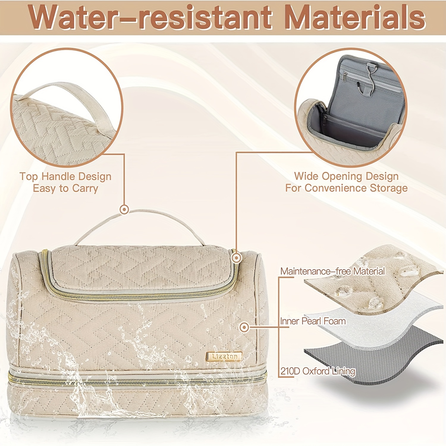 Toiletry Bag For Men Women Hanging Kit Water Resistant - Temu