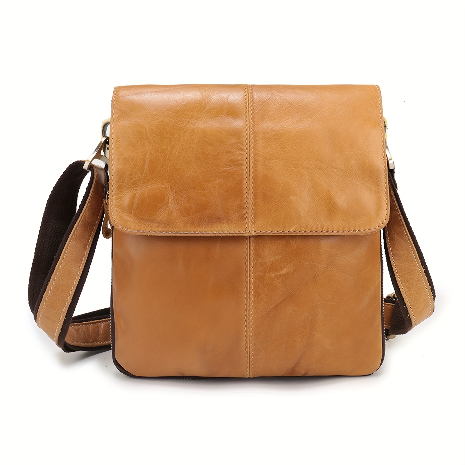 Casual Vintage Leather Mens Small Side Bag Small Messenger bag Small  Crossbody Bag For Men