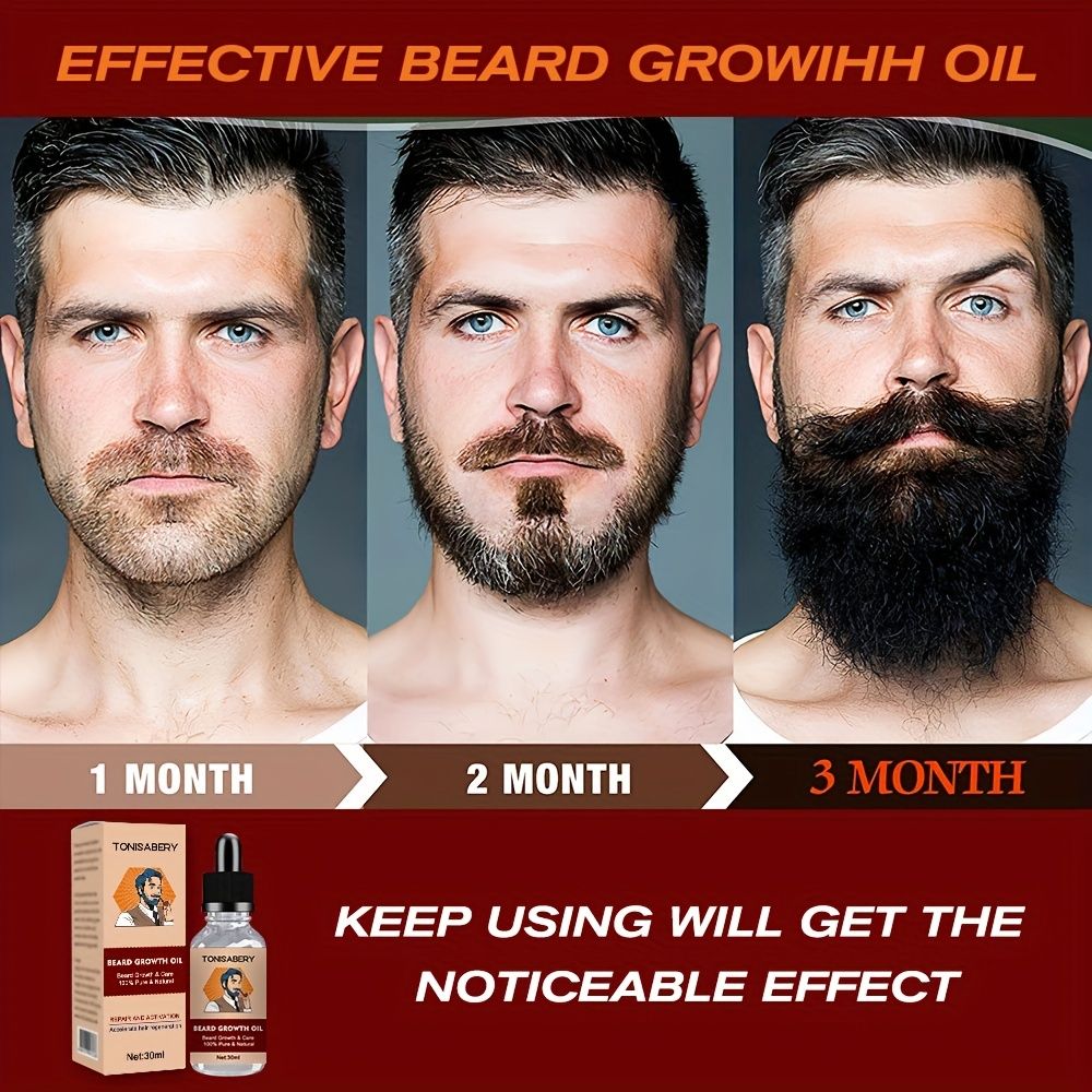 Beard Growth Oil Natural Organic Beard Growth Oil Beard Care Oil Enhancer  Facial Nutrition Moustache Grow Beard Shaping - Beauty & Personal Care -  Temu
