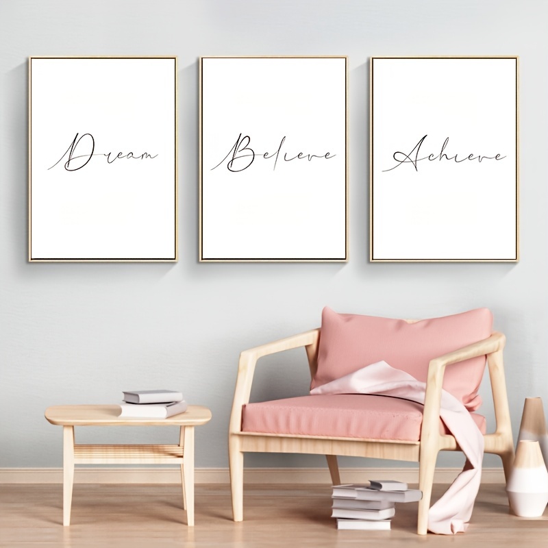 3pcs Set Motivational Quotes Posters Modern Typography Design Dream Believe  Archive Minimalistic Art Style Home Decor Gifts Living Room Bedroom Wall  Paintings No Frames Included A5 A4 A3 A2 Home 