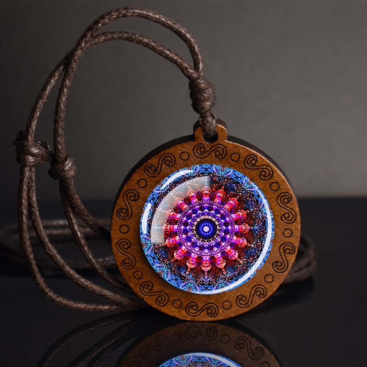 Sri Yantra Necklace, Mandala Jewelry, Talisman Pendant, Valentines
