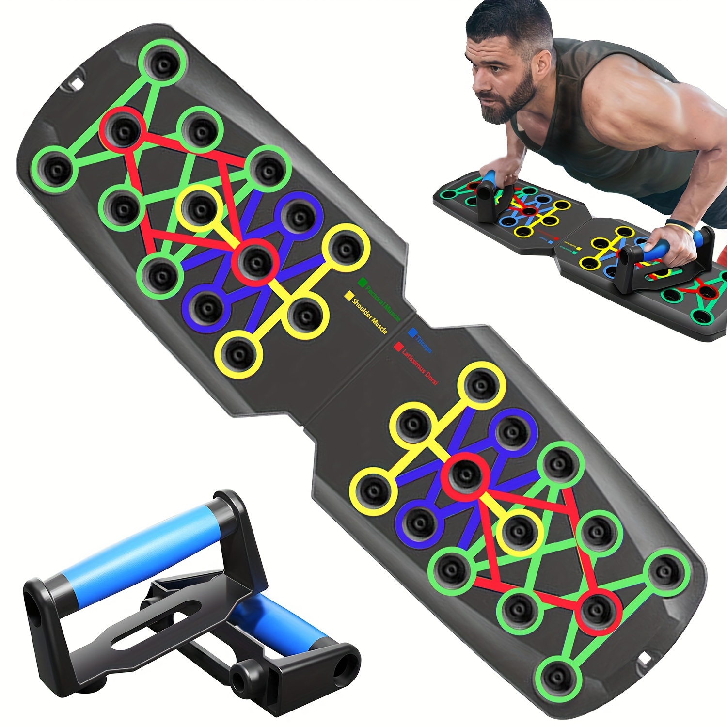 LALAHIGH Portable Push Up Board, Multi-Function Foldable Push Up Bars, Push  Up Handles for Floor,Professional Push Up Strength Training Equipment For  Man and Wo…