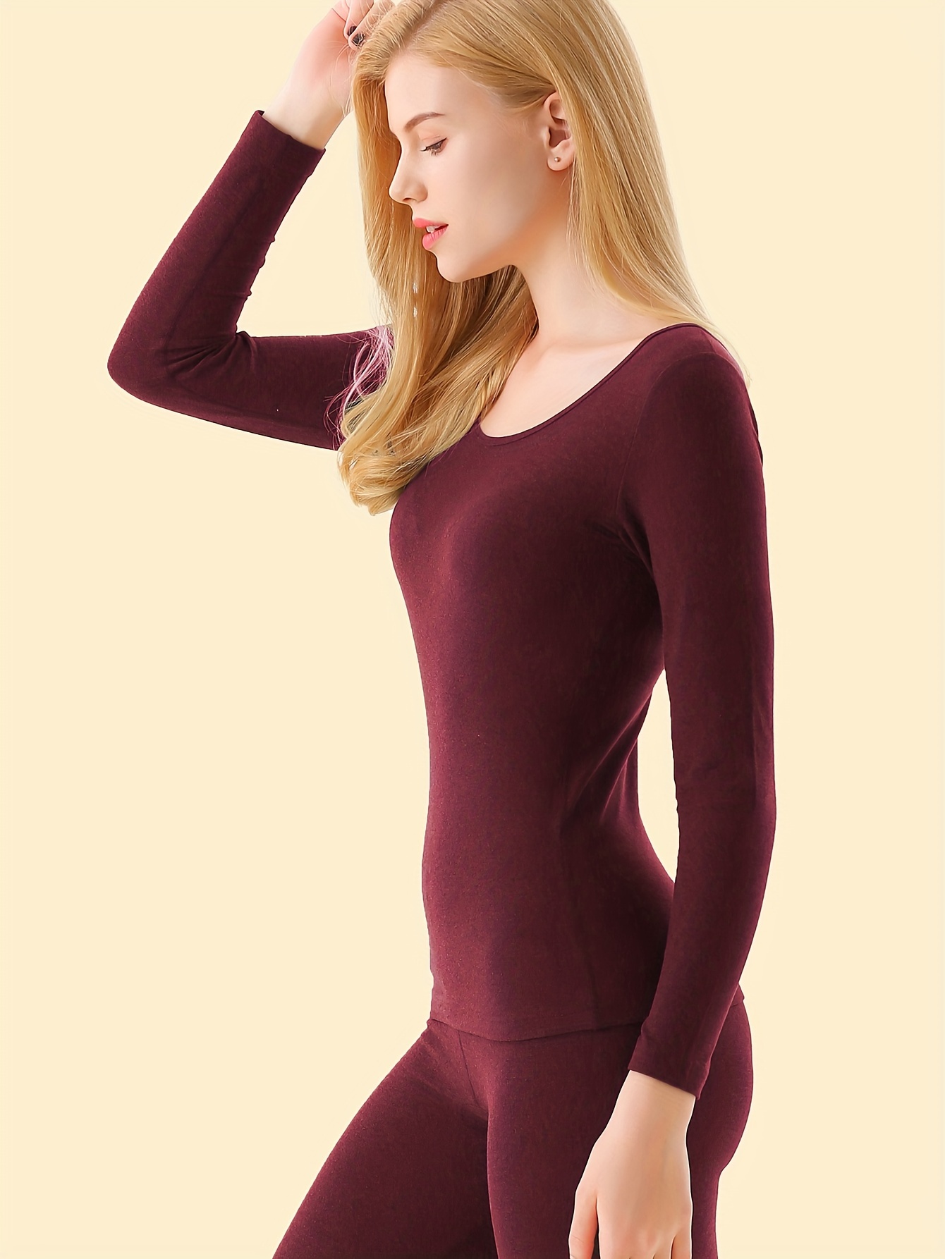 Women's Seamless Stretchy Thermal Underwear Thin Slim Fit - Temu Canada