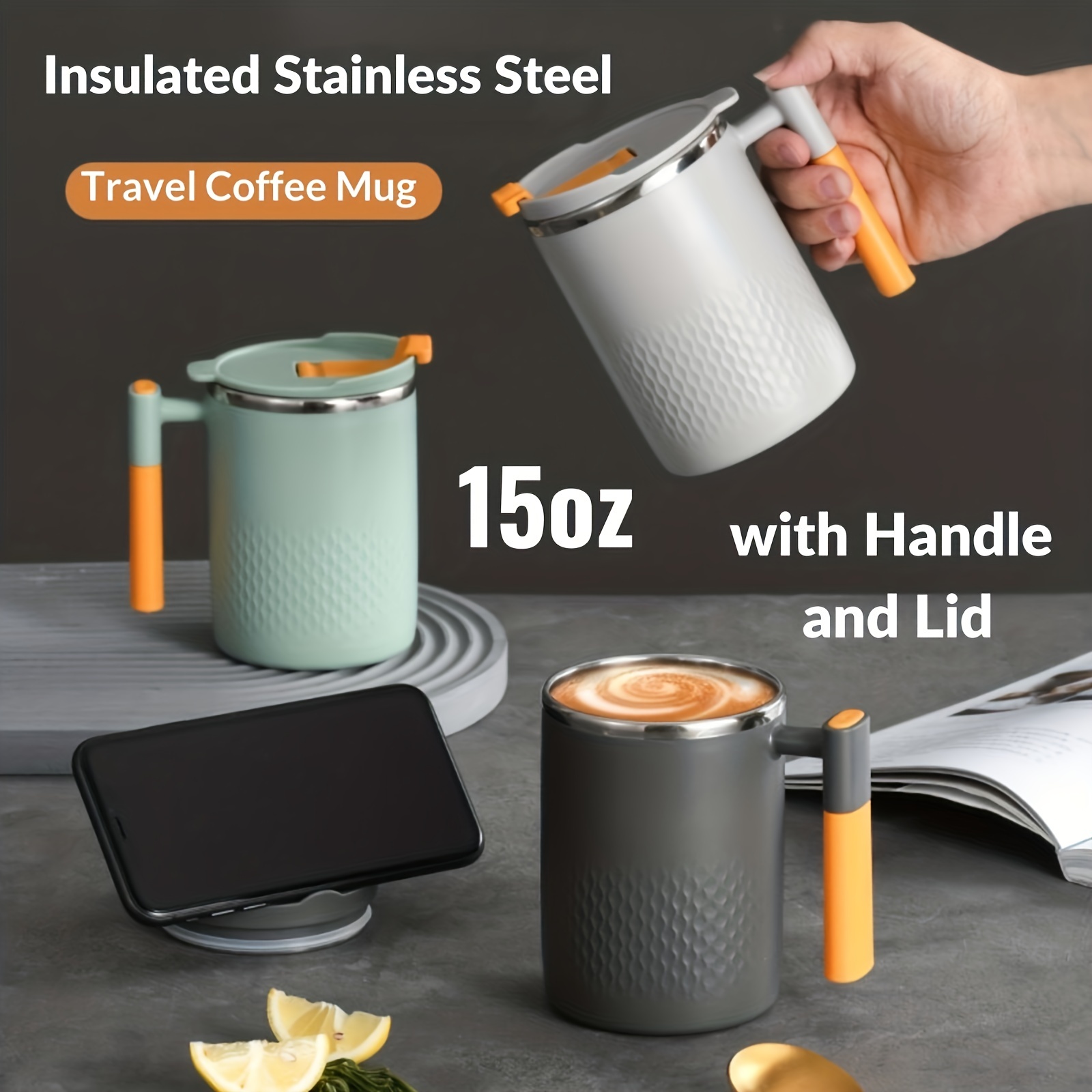 Thermos Cup 304 Stainless Steel Insulated Coffee Mug With Handle Thermos  Cup For Home Office 350ml 