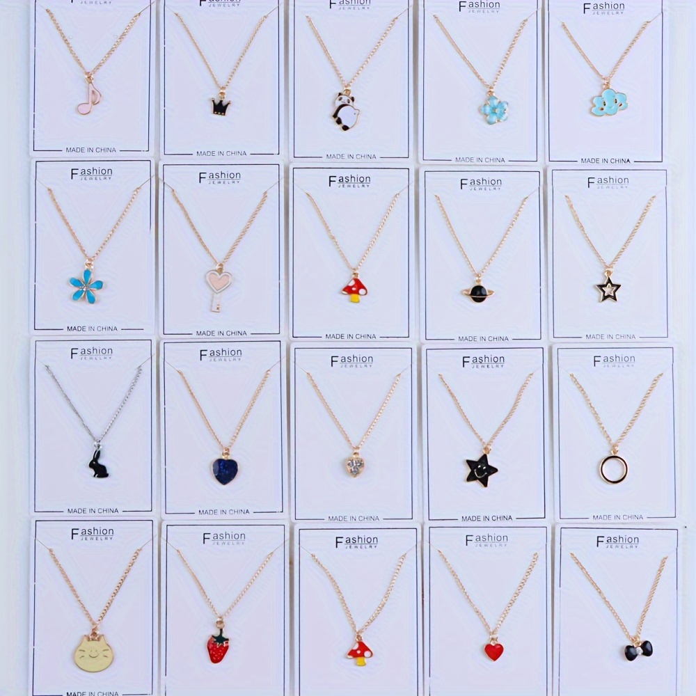 

10pcs/set Niche Luxury Women's Necklace Love Rainbow Bow Mixed Style Necklace Female Cute Neck Accessories Party Favors Gift