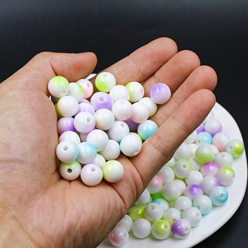 Pearl Beads for Jewelry Making, 8MM 32Colors Round Pearls Beads with Holes,  1000Pcs Handcrafted Colorful Loose Spacer Beads Small Filler Beads for DIY