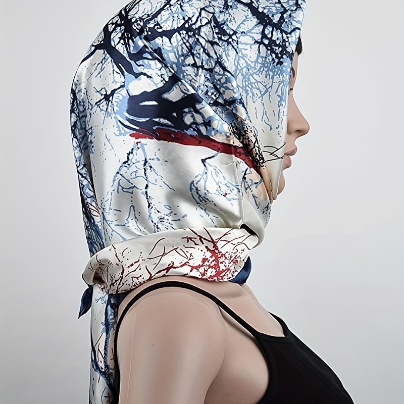 Vintage Tree Print Scarf Tie Dye Bandana Head Wrap