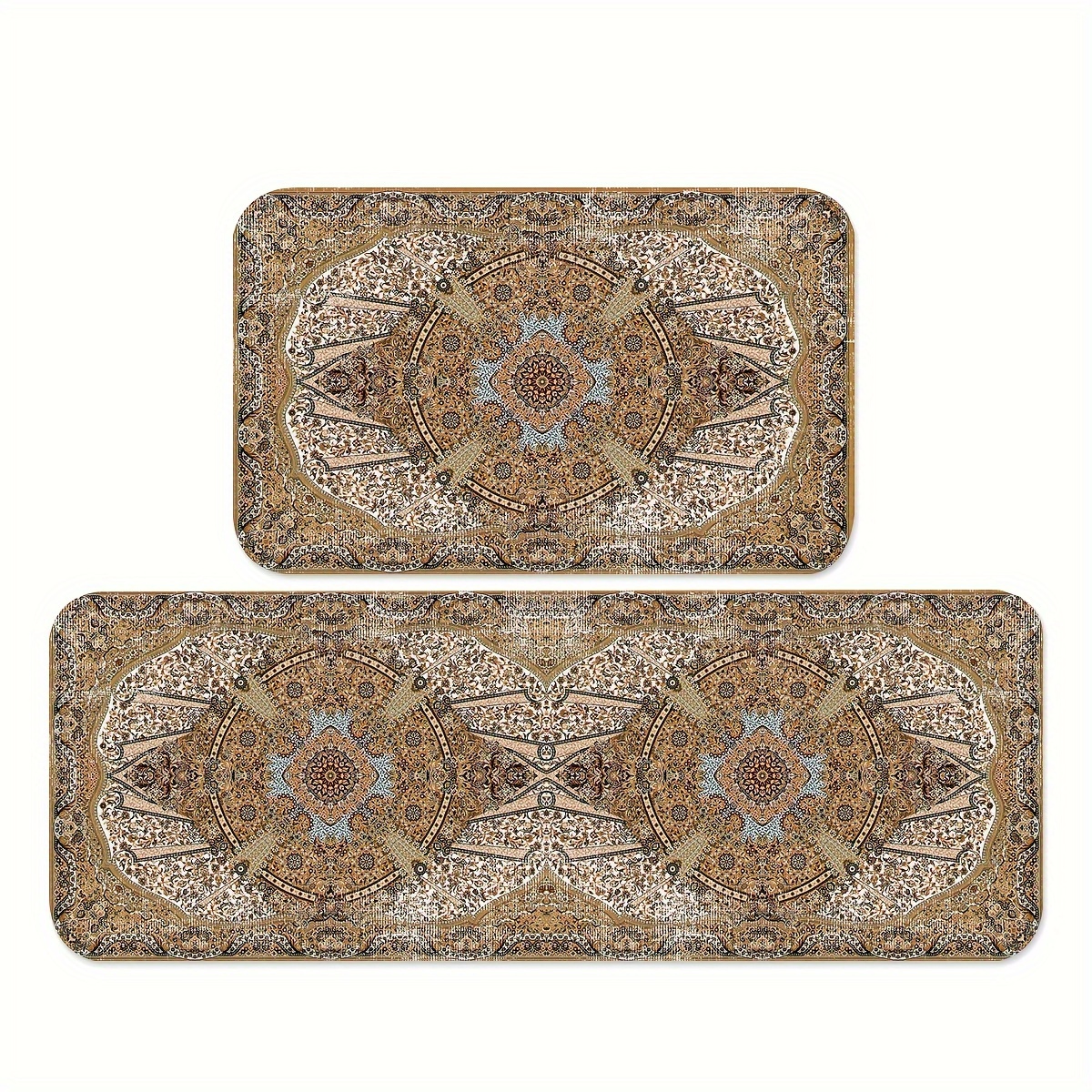 

1/2pcs Vintage Arabic Persian Pattern Kitchen Rug, Non Slip Kitchen Mats For Floor Cushioned Bathroom Mat And Mats Comfort Standing Mat Runner For Kitchen Office Sink Laundry Bathroom Home Decor