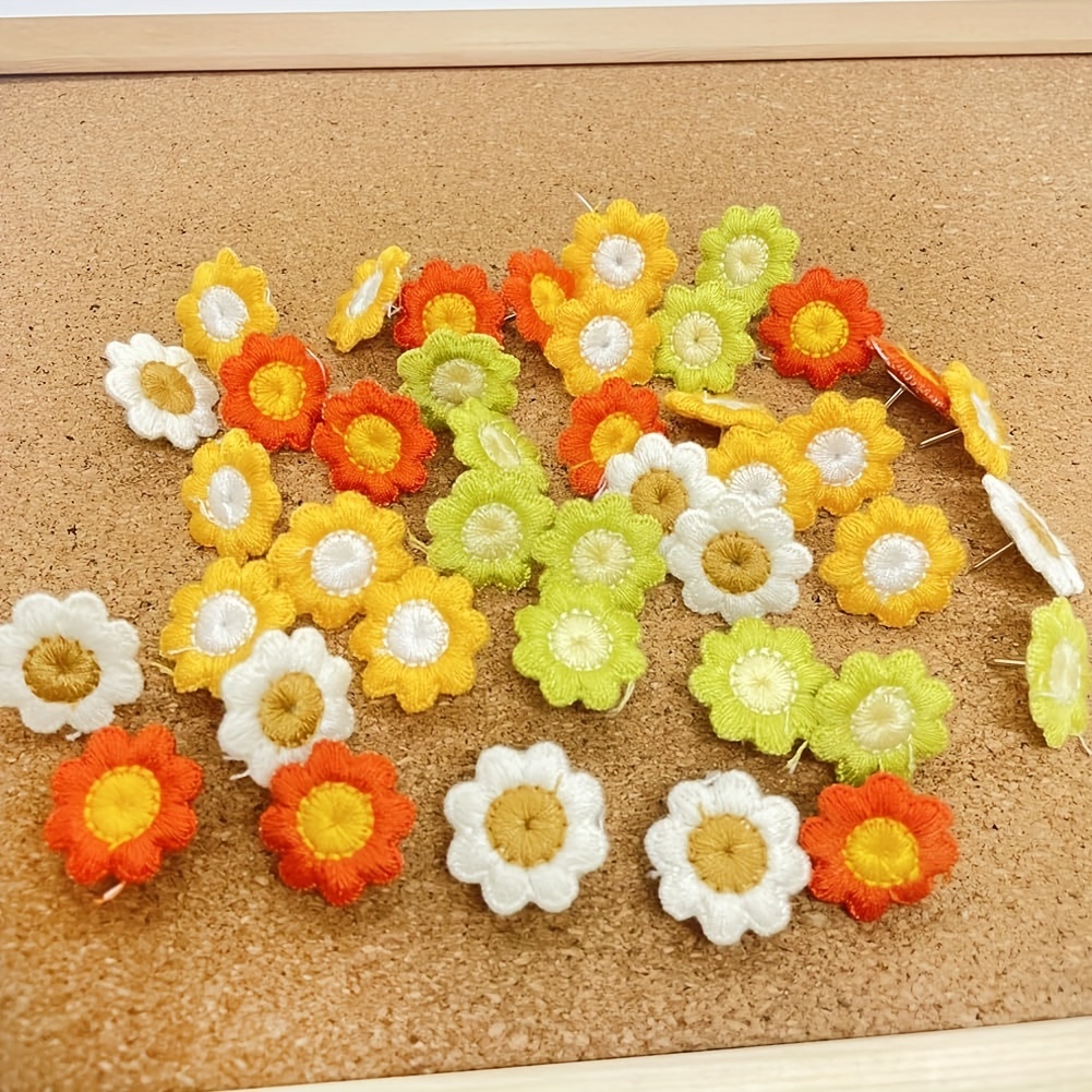 Push Pins for Cork Board 6 Colors Flower Pushpins for Cork Board Cubicle  Wall Plastic Assorted 30pcs 
