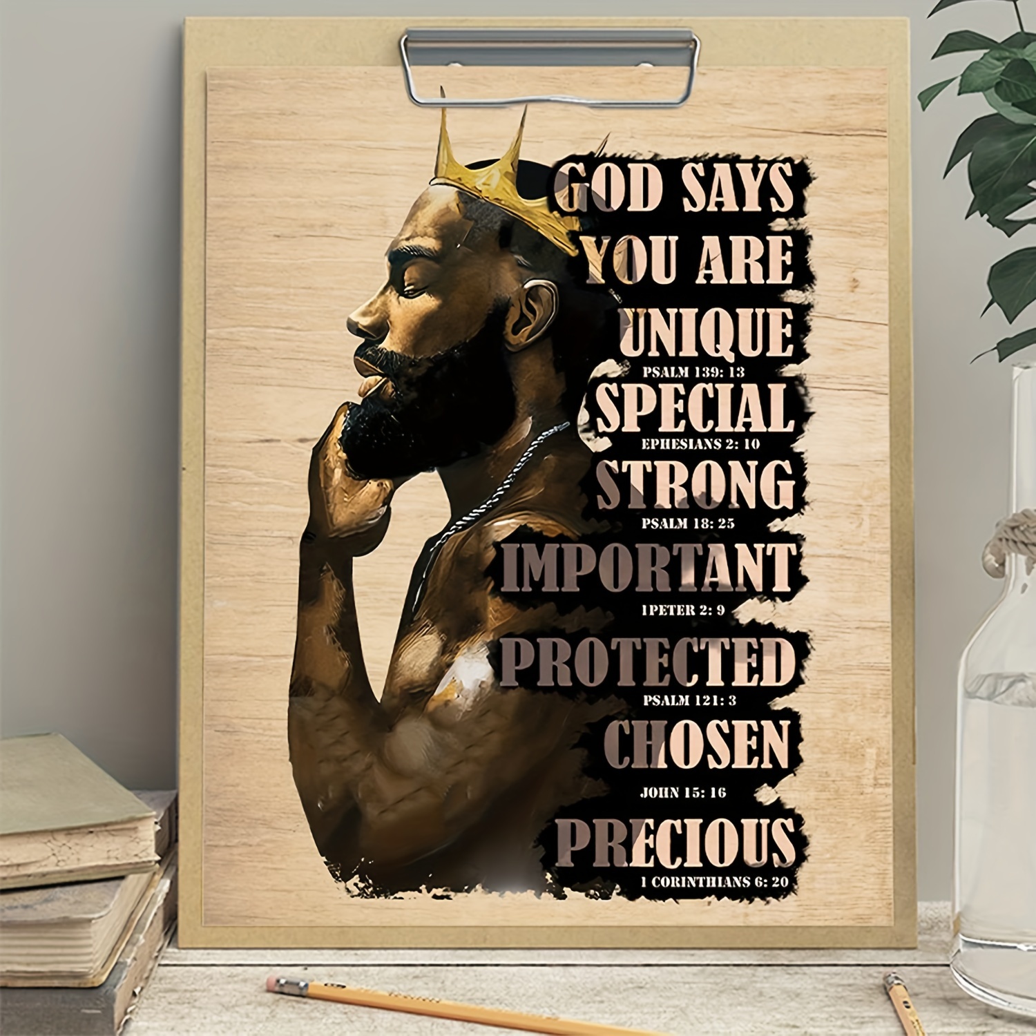 African American Religious Wall Art Christian Decor Catholic Gifts For Men  God Says You Are Scripture Wall Art Spiritual Inspirational Bible Verses Positive  Motivational Quotes Unframed, Three Different Sizes, Housewarming Gift 
