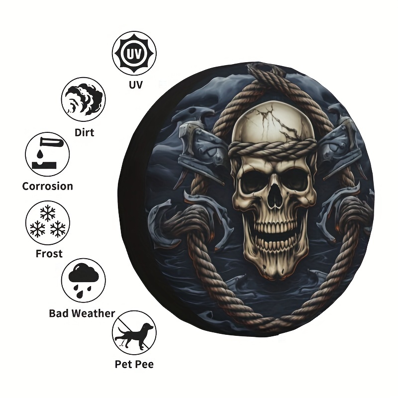 Skull Pattern Spare Tire Cover Universal Waterproof Dust-proof Wheel Covers  Fits For Camper Travel Trailer, Rv, Suv, Truck And Many Vehicle Tire (5)  Temu