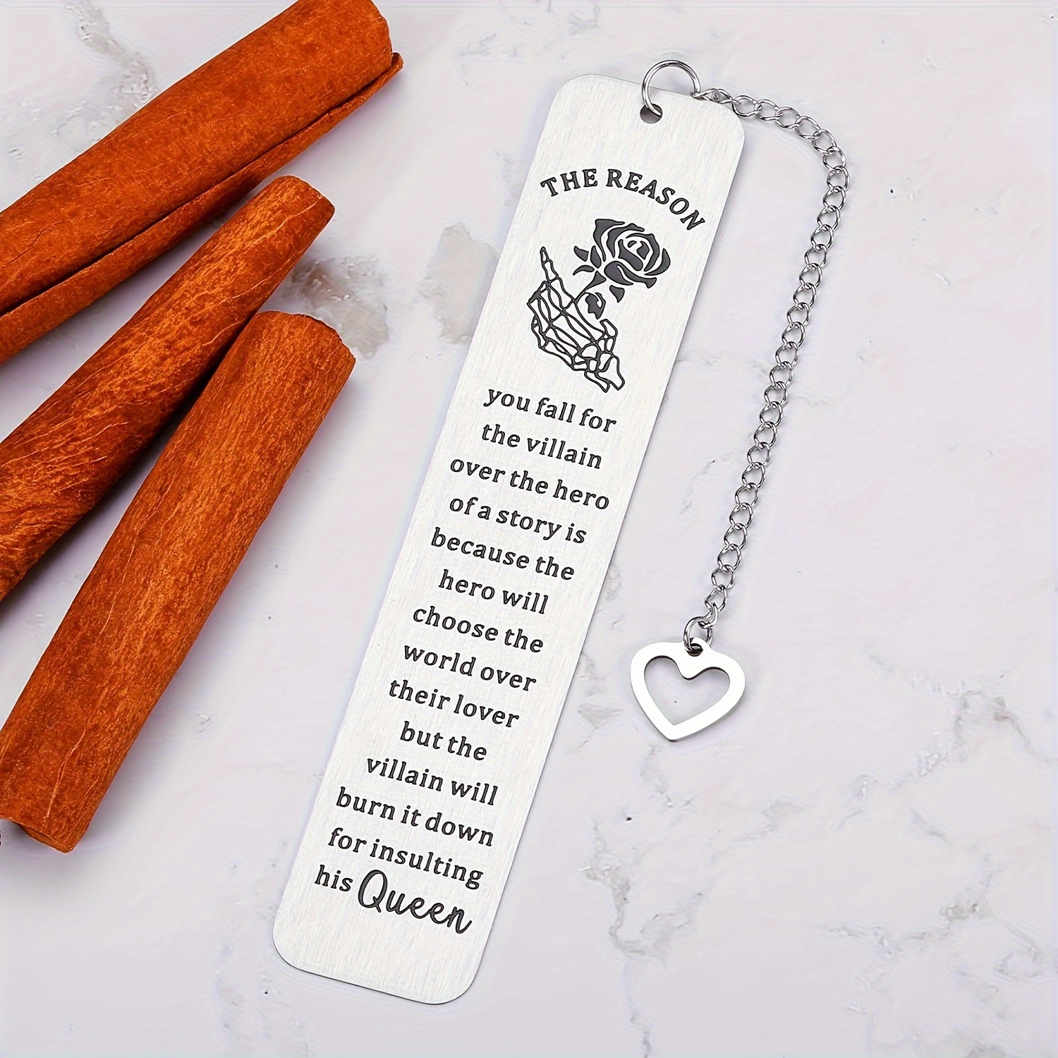 

1pc Stainless Steel Bookmark Men And Women Book Lovers Bookmark Couple Anniversary Steel Birthday Gift For Her His Reader Bookworm Reading Gift Book Club Gift Dark Romantic Gift Book Lovers