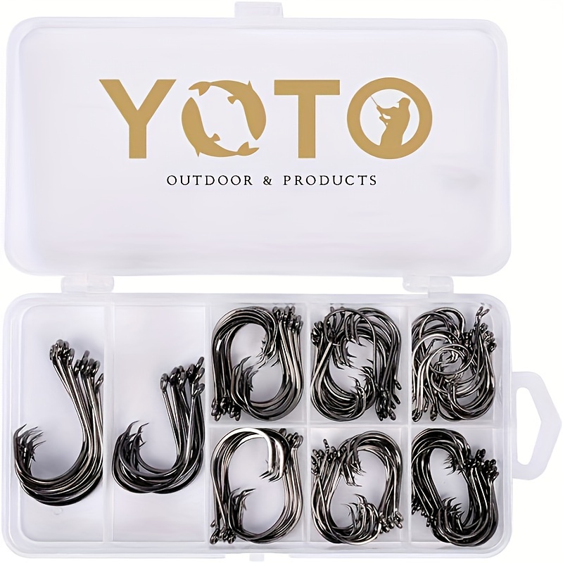 High Carbon Steel Offset Hooks Barbed Fishing Hooks For Bass - Temu