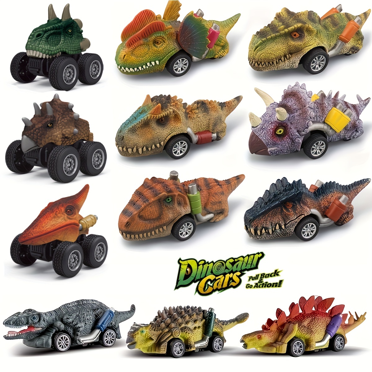 Leryveo 2 Pcs Jouets de Camion de Dinosaure - Voiture catapulte de  Dinosaure de Dessin animé - Cadeaux de fête durables, Jouet Dinosaure  créatif