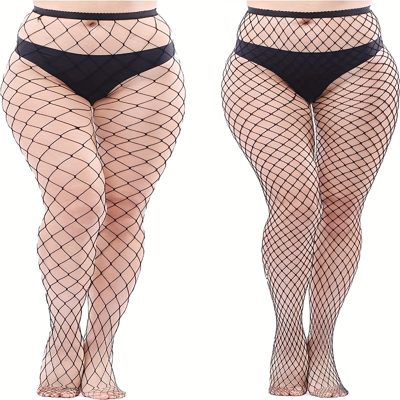Plus Size Casual Stockings Women's Plus Hollow Out High Rise - Temu Canada